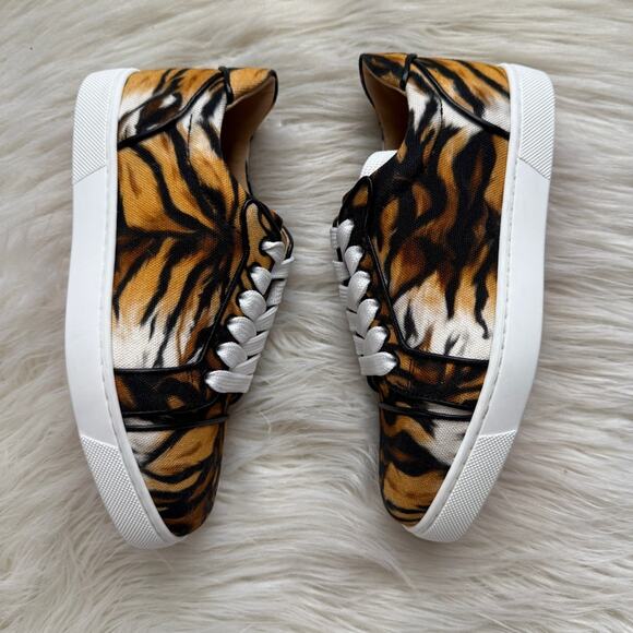 NWOT • Christian Louboutin VIEIRA Orlato Bengal Tiger Fabric Sneakers Size:34.5 - Picture 4 of 10